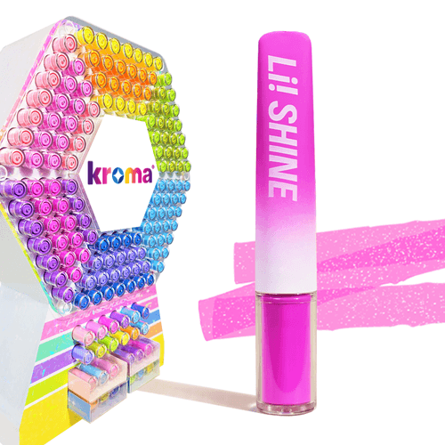 Marcador de Texto Kroma Shine com Glitter Rosa - Aroma Rosa Delicada