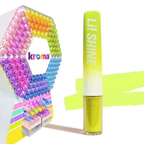 Marcador de Texto Kroma Shine com Glitter Verde Limão - Aroma Limão e Ervas