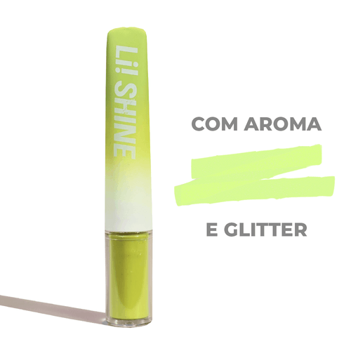 Marcador de Texto Kroma Shine com Glitter Verde Limão - Aroma Limão e Ervas