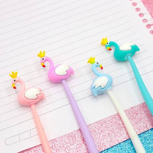 Caneta kroma Gel Flamingo azul claro/ branco 0.5mm - azul