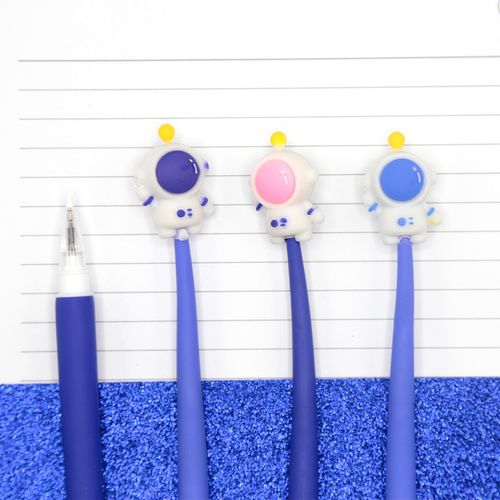 Caneta kroma Gel astronauta  translucido azul 0.5mm - preta