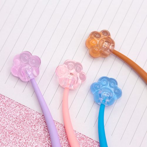 Caneta kroma Gel pata de gato translucida lilas 0.5mm - preta