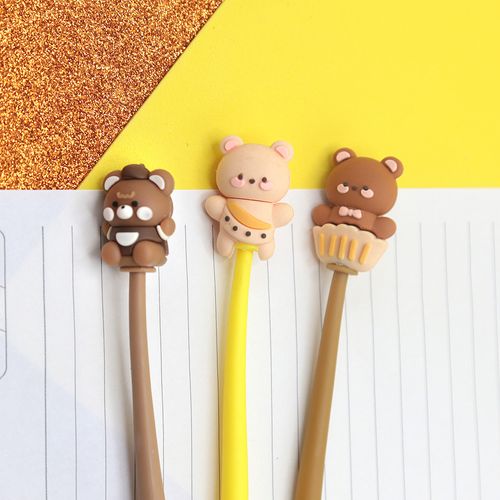 Caneta kroma Gel ursinho caramelo  0.5mm - azul