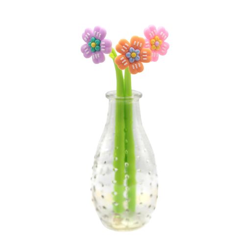 Caneta kroma Gel flor laranja 0.5 mm - Preta