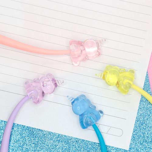 Caneta Kroma Gel Unicórnio Translucida Lilás 0.5mm - Preta