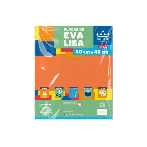 Eva liso Santa Fé Laranja 40x48cm - 1 folha