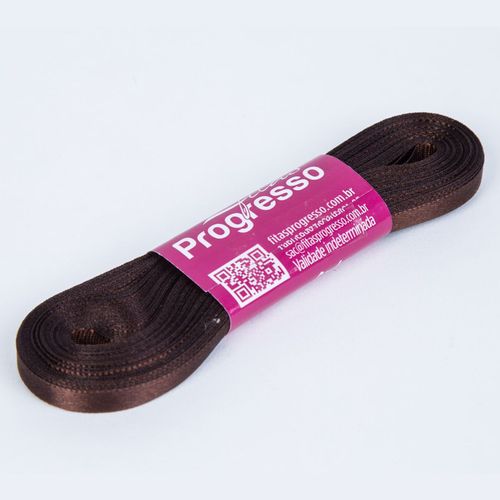 Fita Cetim Progresso CF0001 7mm Marrom Café 340 - 10m