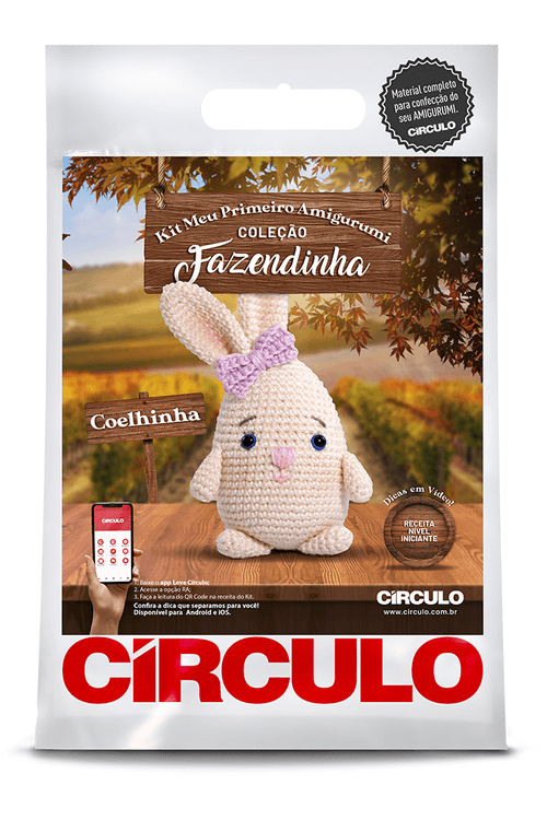 Kit Amigurumi Círculo Fazendinha - Coelhinha
