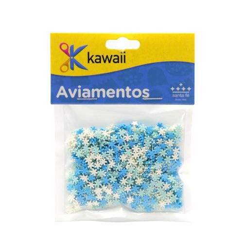 Aplique Kawaii Confete Emborrachado Floco de Neve 4mm - 15g