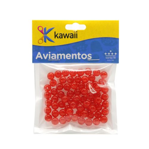 Bola Kawaii Translucida Vermelha  6mm - 20g