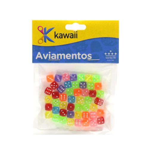 Pingente Dado Kawaii Colorido 7mm - 20g