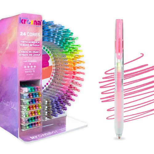 Caneta Kroma Gel Art Tinta Acrilica Rosa Queimado