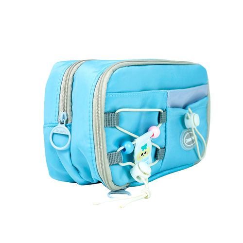 Estojo Kroma Cream Puff Grande Bolso Duplo Azul