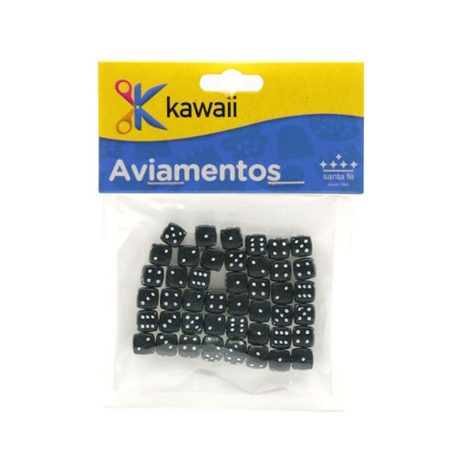 Pingente Dado Kawaii Preto 7mm - 20g