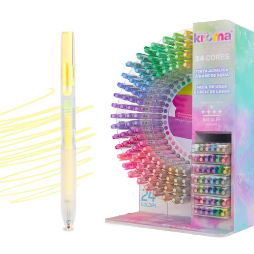 Caneta Kroma Gel Art Tinta Acrílica Amarelo Creme