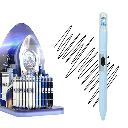 Caneta Kroma Gel Foguete Azul Claro - Tinta Preta