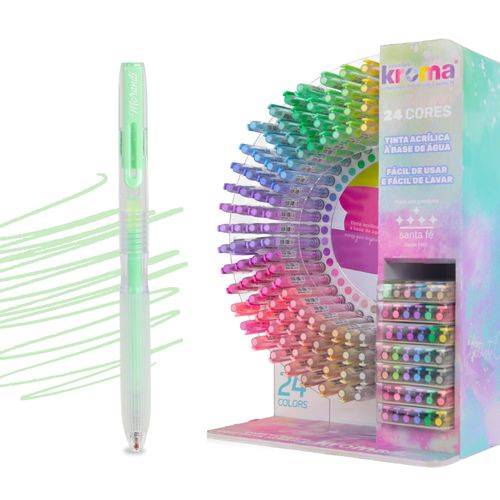 Caneta Kroma Gel Art Tinta Acrílica Verde Menta