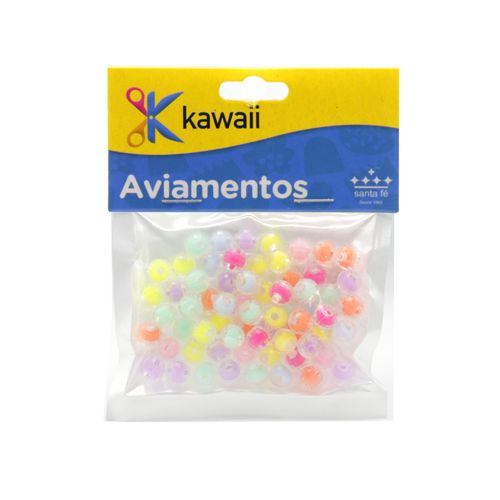 Conta Acrilicas Sextavada c/ Miolo Color - 6mm